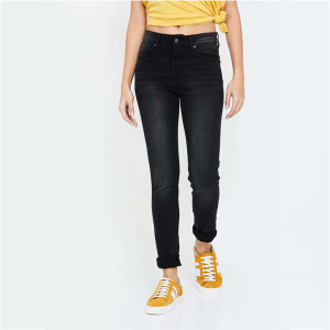 Skinny Fit Dark Washed High-Rise Jeans