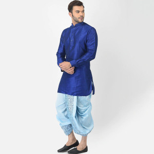 Men Blue Printed Dhoti Pants